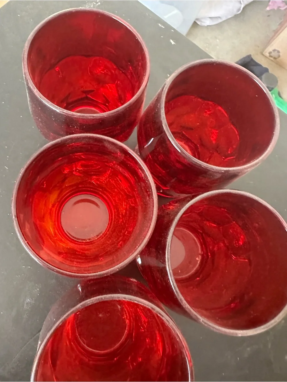 Source Unknown Deep Red Pressed Glass Tumbler Set - Home Accents